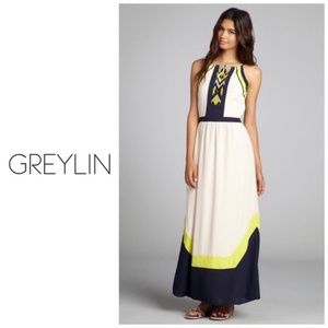 Greylin Amanda Colorblock Tribal Maxi Dress